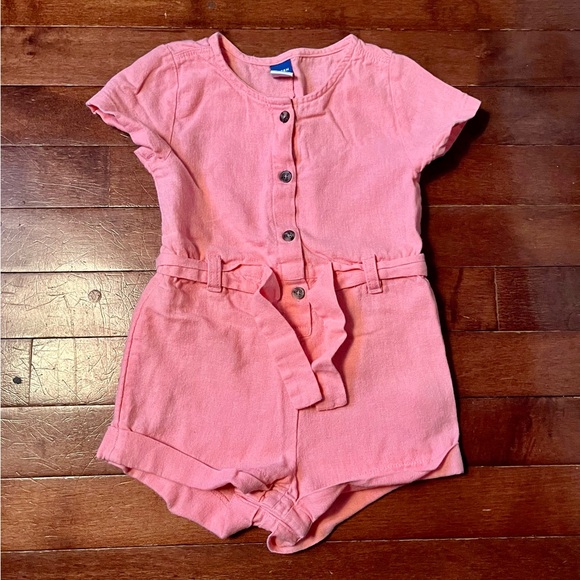 LINEN BLEND ROMPER | NAVY